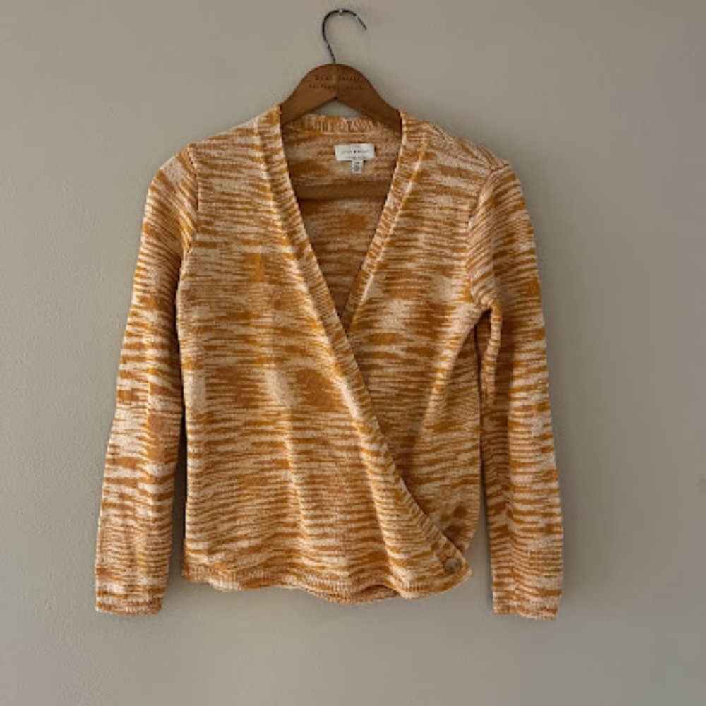 Muted Orange Marl Knit Sweater, Lucky Brand, Sz Small